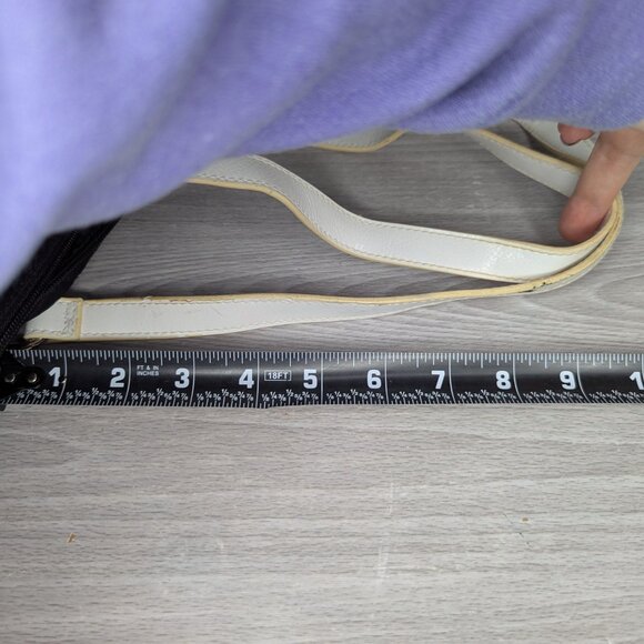 Quilted Miniature Black & White Barrel Bag w/Matching "K" Initial Zip Pouch - Picture 14 of 16